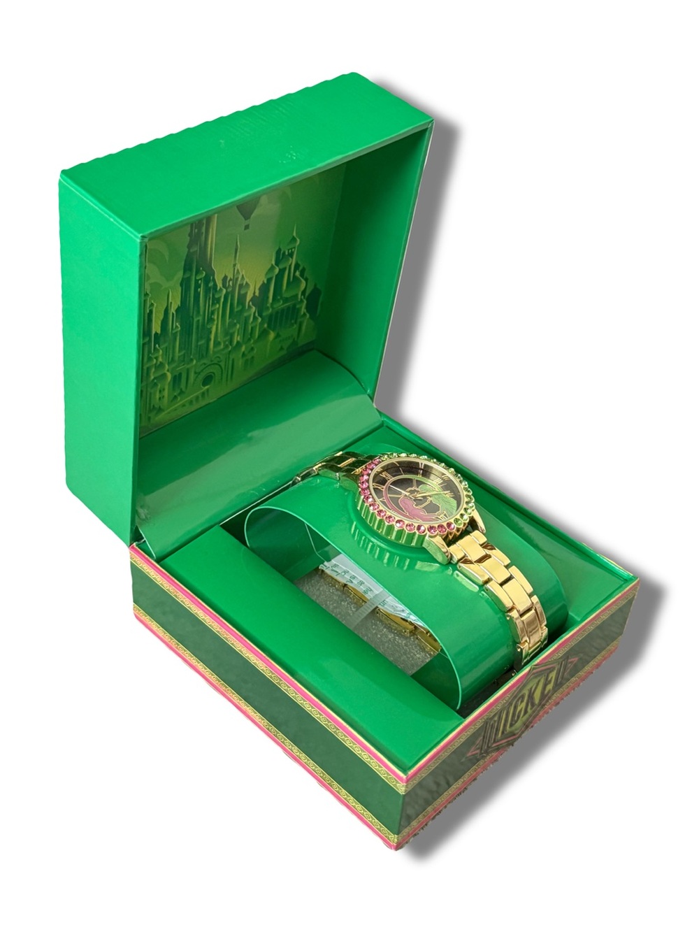 Wicked Gold-tone watch with Pink and Green Crystal Accents - Picture 3 of 7